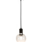 Meyda Lighting Bola 6" Textured Black Mini Pendant Light With Clear Crystal Idalight Shade Glass