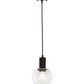 Meyda Lighting Bola 6" Textured Black Mini Pendant Light With Clear Crystal Idalight Shade Glass