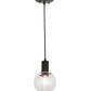 Meyda Lighting Bola 6" Textured Black Mini Pendant Light With Clear Crystal Idalight Shade Glass