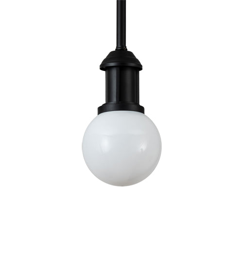 Meyda Lighting Bola 6" Textured Black Pendant Light With White Statuario Idalight Shade