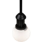 Meyda Lighting Bola 6" Textured Black Pendant Light With White Statuario Idalight Shade