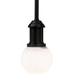 Meyda Lighting Bola 6" Textured Black Pendant Light With White Statuario Idalight Shade