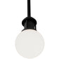 Meyda Lighting Bola 6" Textured Black Pendant Light With White Statuario Idalight Shade