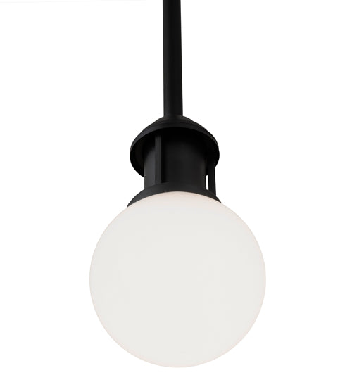Meyda Lighting Bola 6" Textured Black Pendant Light With White Statuario Idalight Shade