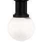 Meyda Lighting Bola 6" Textured Black Pendant Light With White Statuario Idalight Shade