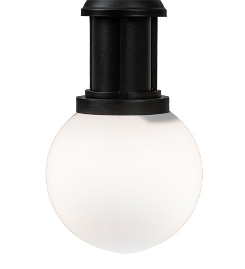 Meyda Lighting Bola 6" Textured Black Pendant Light With White Statuario Idalight Shade