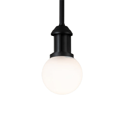 Meyda Lighting Bola 6" Textured Black Pendant Light With White Statuario Idalight Shade