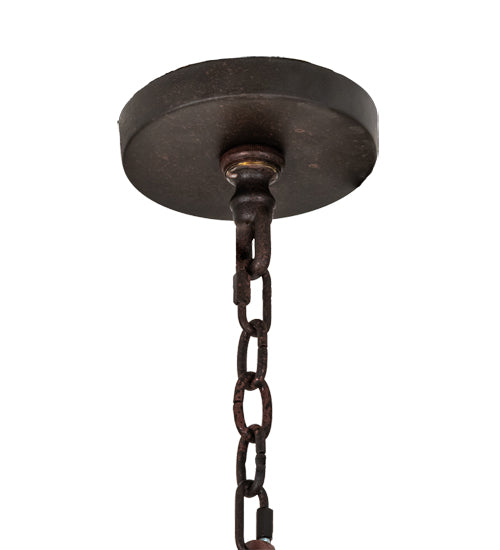Meyda Lighting Bola 60" 20-Light 2-Tier Rustic Nail Tavern Chandelier With Contrail Mist Idalight Shade