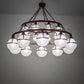 Meyda Lighting Bola 60" 20-Light 2-Tier Rustic Nail Tavern Chandelier With Contrail Mist Idalight Shade