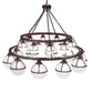 Meyda Lighting Bola 60" 20-Light 2-Tier Rustic Nail Tavern Chandelier With Contrail Mist Idalight Shade