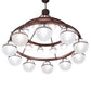 Meyda Lighting Bola 60" 20-Light 2-Tier Rustic Nail Tavern Chandelier With Contrail Mist Idalight Shade