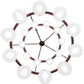 Meyda Lighting Bola 60" 20-Light 2-Tier Rustic Nail Tavern Chandelier With Contrail Mist Idalight Shade