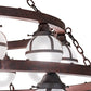 Meyda Lighting Bola 60" 20-Light 2-Tier Rustic Nail Tavern Chandelier With Contrail Mist Idalight Shade