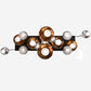 Meyda Lighting Bola 72" 15-Light Solar Black Metalica Cascading Pendant Light With Copper & Silver Shade