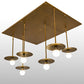 Meyda Lighting Bola 75" 6-Light Gold Matte Plato Cascading Pendant Light With Clear White Mouth Blown Opal Orb Shade Glass