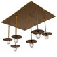 Meyda Lighting Bola 75" 6-Light Gold Matte Plato Cascading Pendant Light With Clear White Mouth Blown Opal Orb Shade Glass