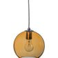 Meyda Lighting Bola 8" Brushed Nickel Mini Pendant Light With Amber Shade Glass