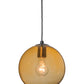 Meyda Lighting Bola 8" Brushed Nickel Mini Pendant Light With Amber Shade Glass