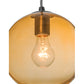 Meyda Lighting Bola 8" Brushed Nickel Mini Pendant Light With Amber Shade Glass