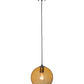 Meyda Lighting Bola 8" Brushed Nickel Mini Pendant Light With Amber Shade Glass