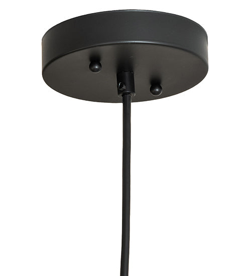 Meyda Lighting Bola 8" Flat Black Mini Pendant Light With White Opal Shade Glass