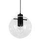 Meyda Lighting Bola 8" Textured Black Mini Pendant Light With Clear Crystal Idalight Shade Glass