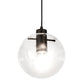 Meyda Lighting Bola 8" Textured Black Mini Pendant Light With Clear Crystal Idalight Shade Glass