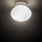 Meyda Lighting Bola 8" White Flush Mount Light With Frosted White Shade Glass