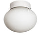 Meyda Lighting Bola 8" White Flush Mount Light With Frosted White Shade Glass