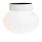 Meyda Lighting Bola 8" White Flush Mount Light With Frosted White Shade Glass