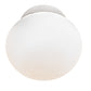 Meyda Lighting Bola 8" White Flush Mount Light With Frosted White Shade Glass