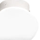 Meyda Lighting Bola 8" White Flush Mount Light With Frosted White Shade Glass