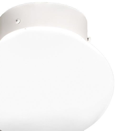 Meyda Lighting Bola 8" White Flush Mount Light With Frosted White Shade Glass