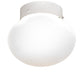 Meyda Lighting Bola 8" White Flush Mount Light With Frosted White Shade Glass