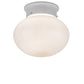 Meyda Lighting Bola 8" White Flush Mount Light With White Globe Shade Glass