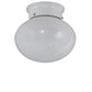 Meyda Lighting Bola 8" White Flush Mount Light With White Globe Shade Glass