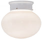 Meyda Lighting Bola 8" White Flush Mount Light With White Globe Shade Glass