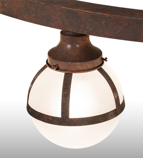 Meyda Lighting Bola 84" 20-Light 2-Tier Rusty Nail Tavern Chandelier With Contrail Mist Idalight Shade