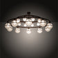 Meyda Lighting Bola 84" 20-Light 2-Tier Rusty Nail Tavern Chandelier With Contrail Mist Idalight Shade