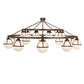 Meyda Lighting Bola 84" 20-Light 2-Tier Rusty Nail Tavern Chandelier With Contrail Mist Idalight Shade