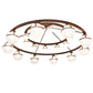 Meyda Lighting Bola 84" 20-Light 2-Tier Rusty Nail Tavern Chandelier With Contrail Mist Idalight Shade