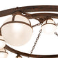 Meyda Lighting Bola 84" 20-Light 2-Tier Rusty Nail Tavern Chandelier With Contrail Mist Idalight Shade