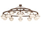 Meyda Lighting Bola 84" 20-Light 2-Tier Rusty Nail Tavern Chandelier With Contrail Mist Idalight Shade