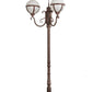 Meyda Lighting Bola 84"H x 35"W 2-Light Rusty Nail Tavern Street Outdoor Post Mount Light With Clear Frosted Shade