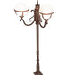 Meyda Lighting Bola 84"H x 35"W 2-Light Rusty Nail Tavern Street Outdoor Post Mount Light With Clear Frosted Shade
