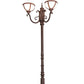Meyda Lighting Bola 84"H x 35"W 2-Light Rusty Nail Tavern Street Outdoor Post Mount Light With Clear Frosted Shade
