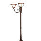 Meyda Lighting Bola 84"H x 35"W 2-Light Rusty Nail Tavern Street Outdoor Post Mount Light With Clear Frosted Shade