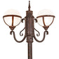 Meyda Lighting Bola 84"H x 35"W 2-Light Rusty Nail Tavern Street Outdoor Post Mount Light With Clear Frosted Shade