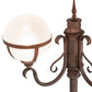 Meyda Lighting Bola 84"H x 35"W 2-Light Rusty Nail Tavern Street Outdoor Post Mount Light With Clear Frosted Shade