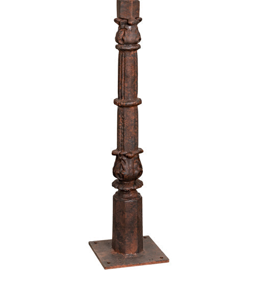 Meyda Lighting Bola 84"H x 35"W 2-Light Rusty Nail Tavern Street Outdoor Post Mount Light With Clear Frosted Shade